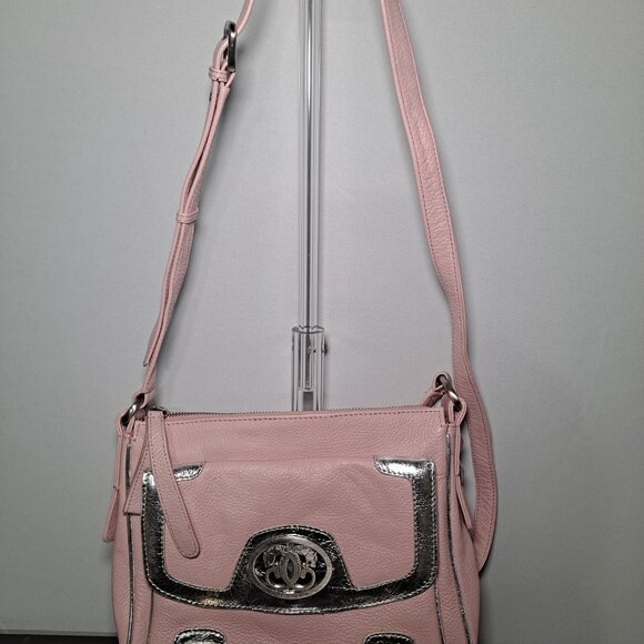 Sharif pink leather crossbody bag with silver-tone hardware - Picture 2 of 16